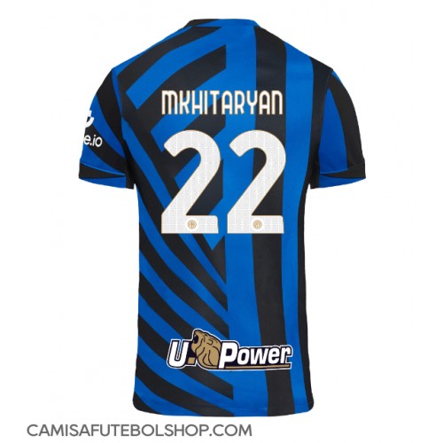 Camisa de time de futebol Inter Milan Henrikh Mkhitaryan #22 Replicas 1º Equipamento 2024-25 Manga Curta